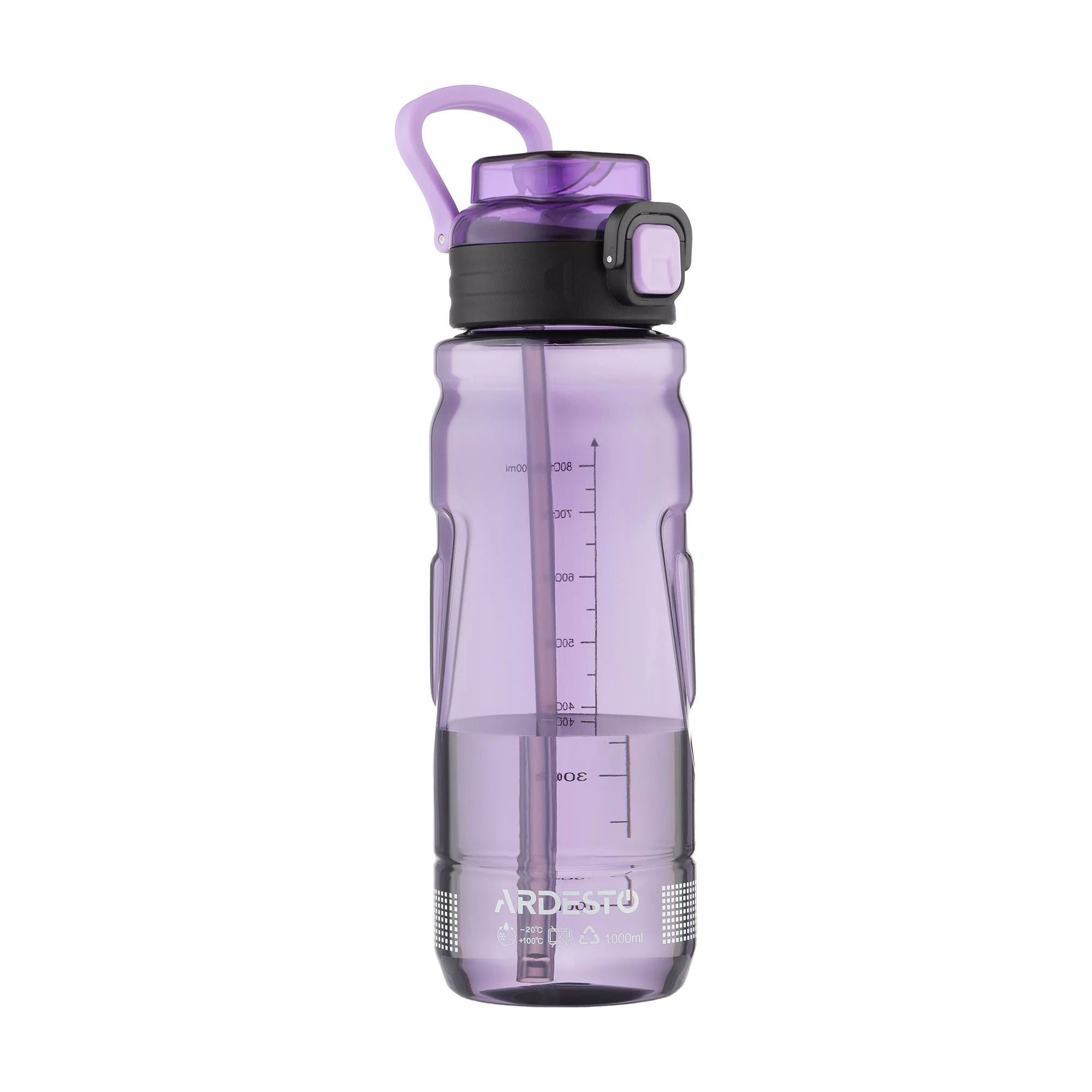 Пляшка для води Ardesto Sport пластикова, фіолетова, 1 л (AR2210EV)